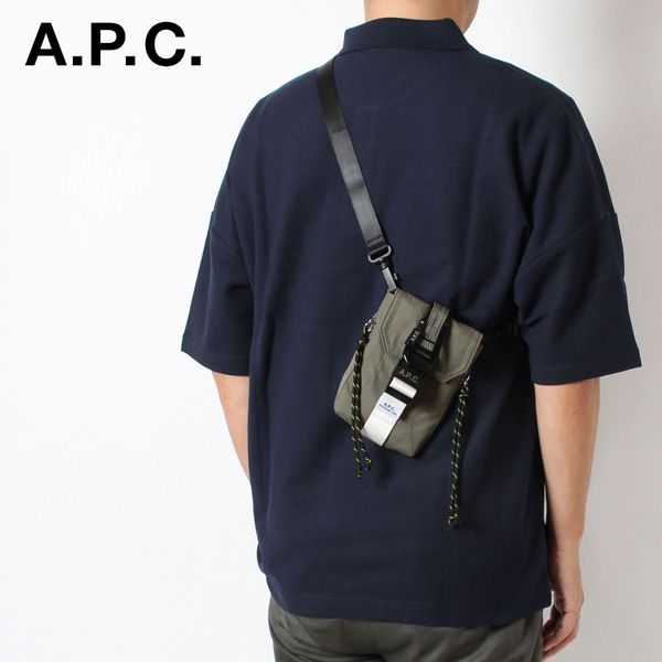 アーペーセー A.P.C.  CROSSBODY POUCH TRECK クロスボディポーチ【KHAKI】 H61733 PAAFH JAA/【2023SS】m-bag