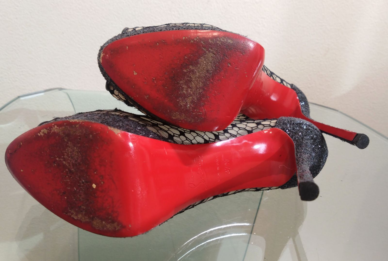 938 Louboutin クリスチャンルブタン レース ヒール パンプス 938 Louboutin クリスチャンルブタン レース ヒール パンプス