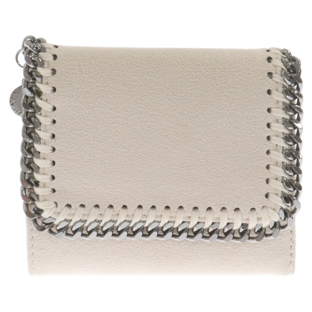 STELLA McCARTNEY (ステラマッカートニー) Falabella ファラベラ スモールフラップ コンパクトウォレット チェーン 三つ折り財布 アイボリー/シルバー 431000W9056