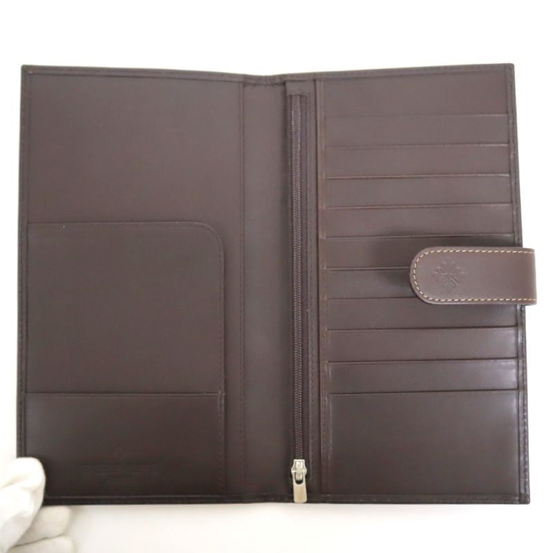 【未使用保管品】9F077/パテックフィリップ/二つ折り財布/レザー/ブラウン 未使用保管品9F077⁄パテックフィリップ⁄二つ折り財布⁄レザー PATEK