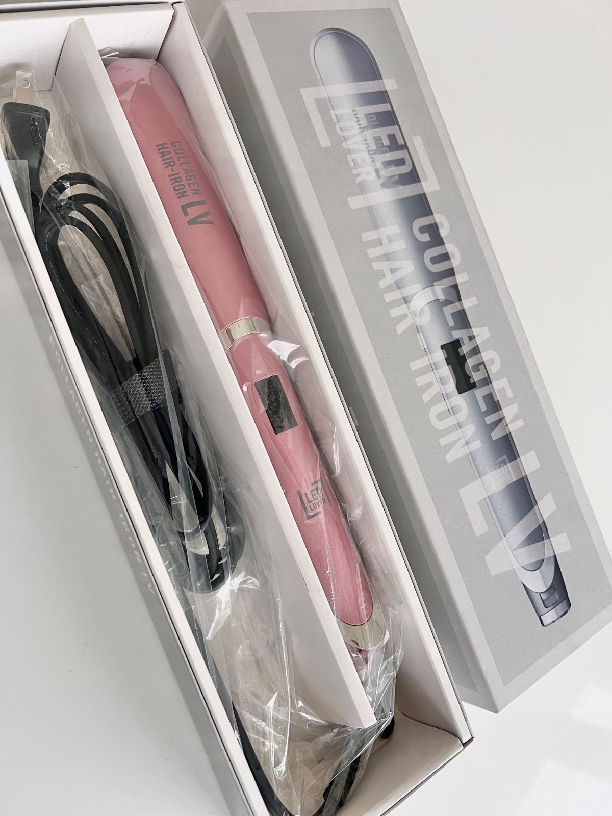 大幅値下げ！！コラーゲンヘアアイロンLV（ピンク） LEDラバー コラーゲンヘアアイロンLV ピンク 大幅値下げ！！コラーゲン