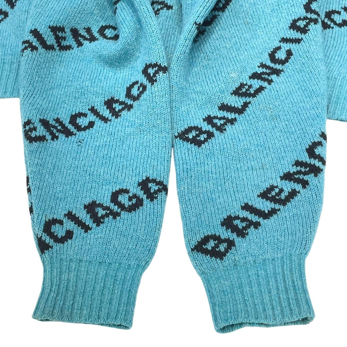 中古】 BALENCIAGA バレンシアガ ジャガードロゴ総柄オーバー