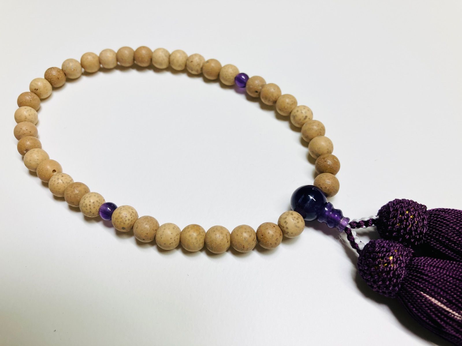 上品なあこや真珠　念珠　数珠　アメシスト仕上げ　全宗派使用可能705198 上品なあこや真珠 念珠 数珠 アメシスト仕上げ 全宗派使用可能705198