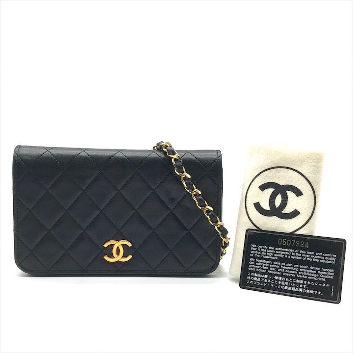 良品 CHANEL シャネル ココマーク ミニ マトラッセ ラムスキン  