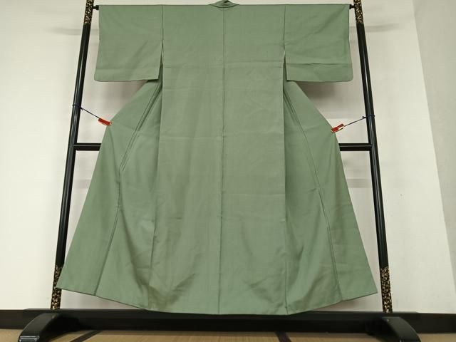 平和屋着物▽上質な色無地 単衣 岩井茶色 正絹 逸品 未使用