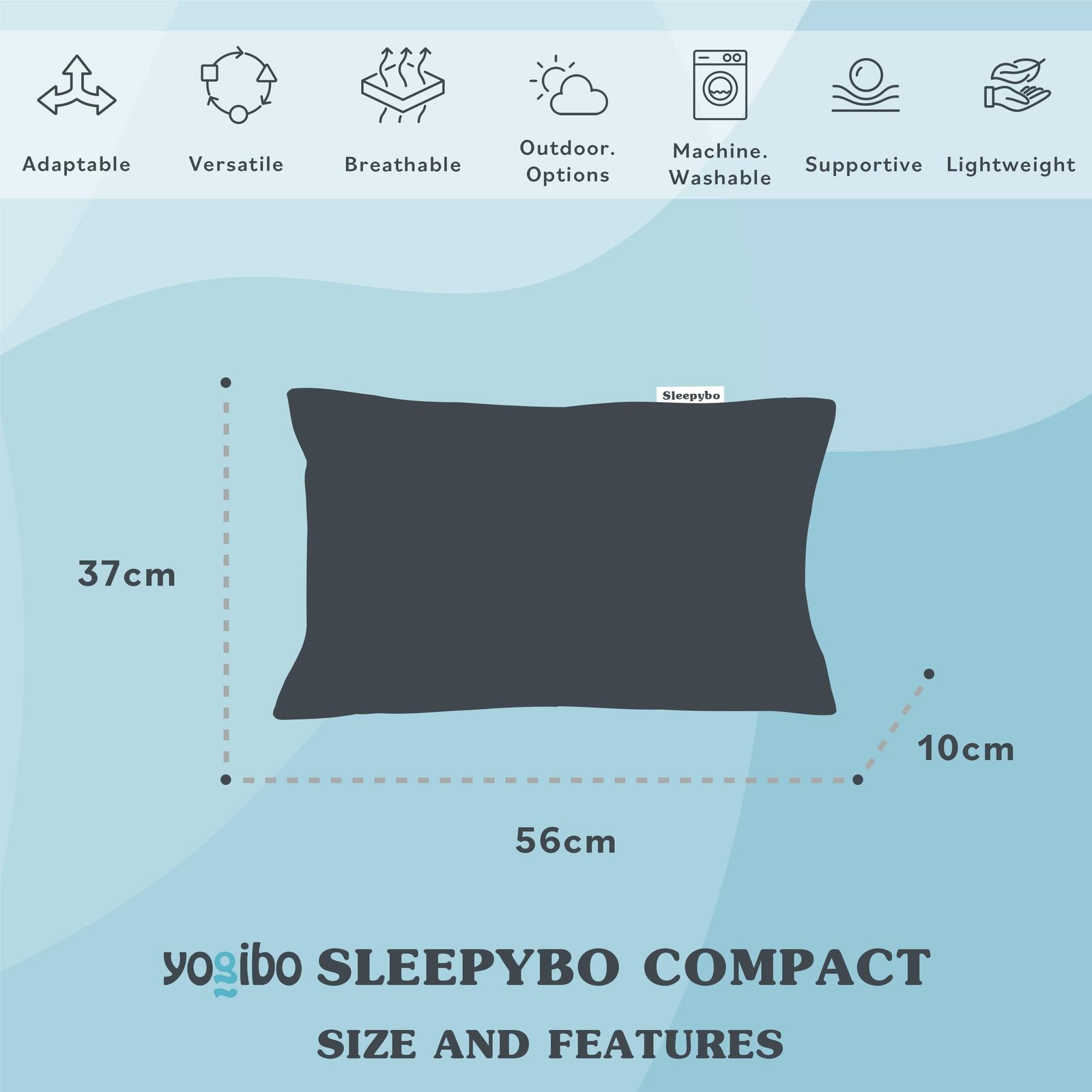 新品・未使用品 Yogibo ヨギボー Sleepybo 枕 ダークグレー Yogibo