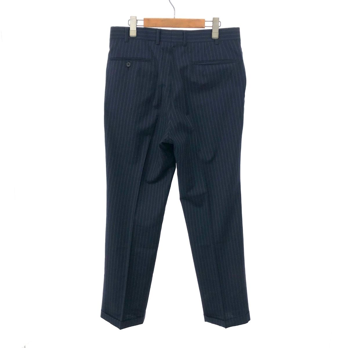 【極美品】バーバリーロンドン 高級 シルク混 ストライプ スーツ L ネイビー Burberry LONDON バーバリー ロンドン ネイビー ストライプ 2B