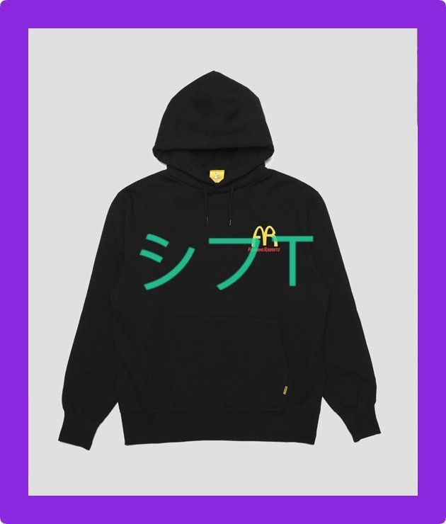 新品未使用】D224 ＃FR2 FXXKING RABBITS マクドナルド風 HOODIE ファッキングラビッツ パーカ ブラック、ホワイト -  メルカリ