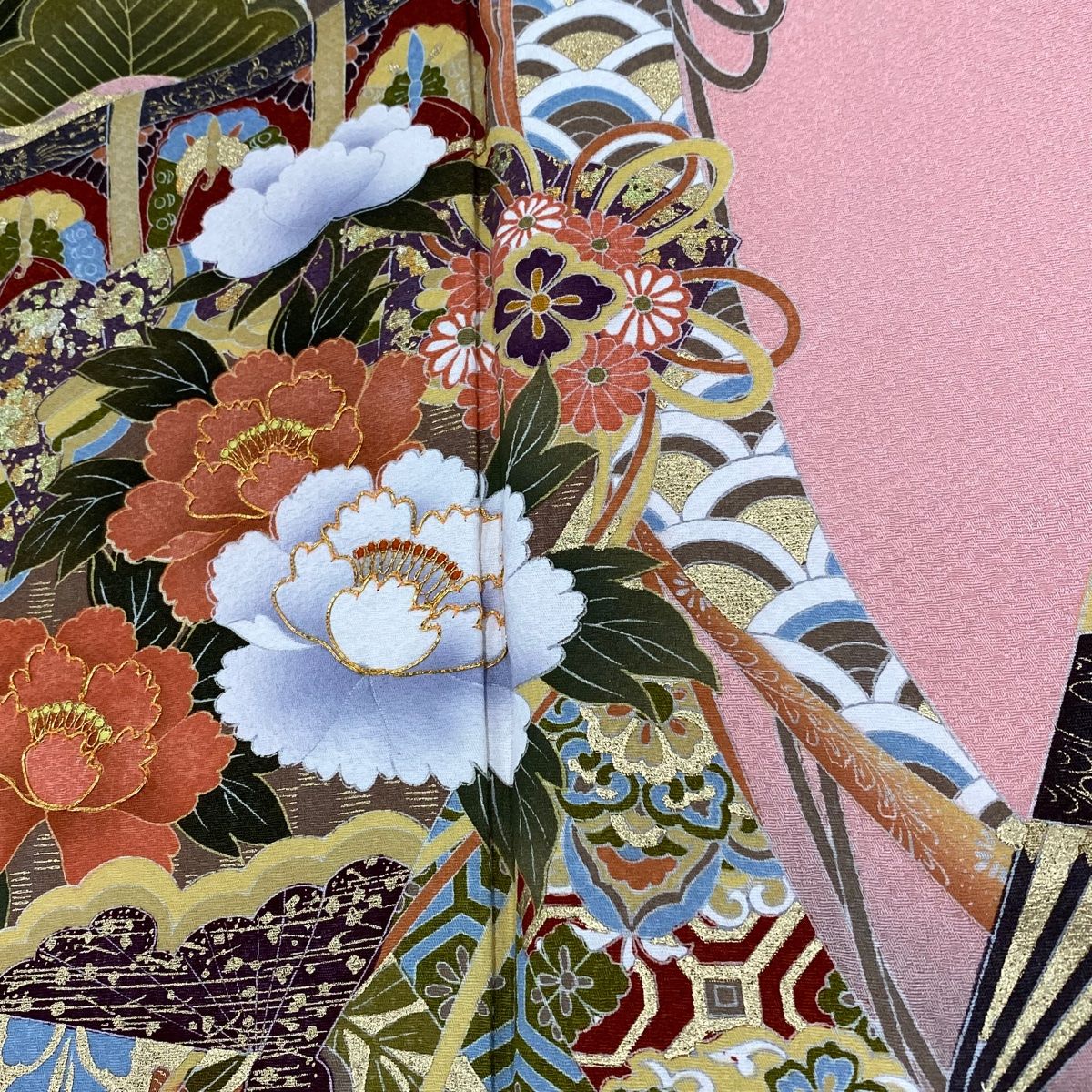 ★専用★未使用品 訪問着 枝花 くすみ紫 枝花 綸子 金彩 身丈162.0cm 平和屋着物□訪問着 枝花文 暈し染め 金彩 正絹 逸品 未使用