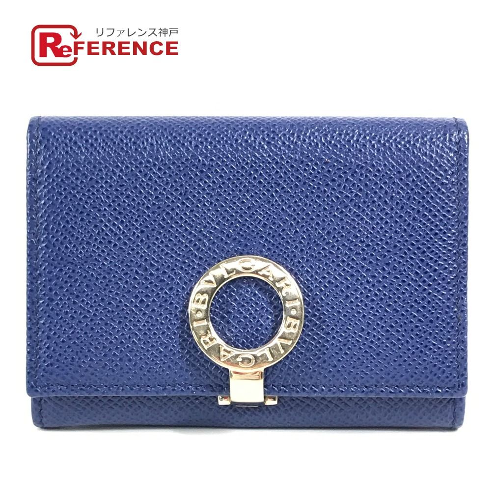 BVLGARI ブルガリ カードケース ブルガリ ロゴ クリップ レザー ブルー