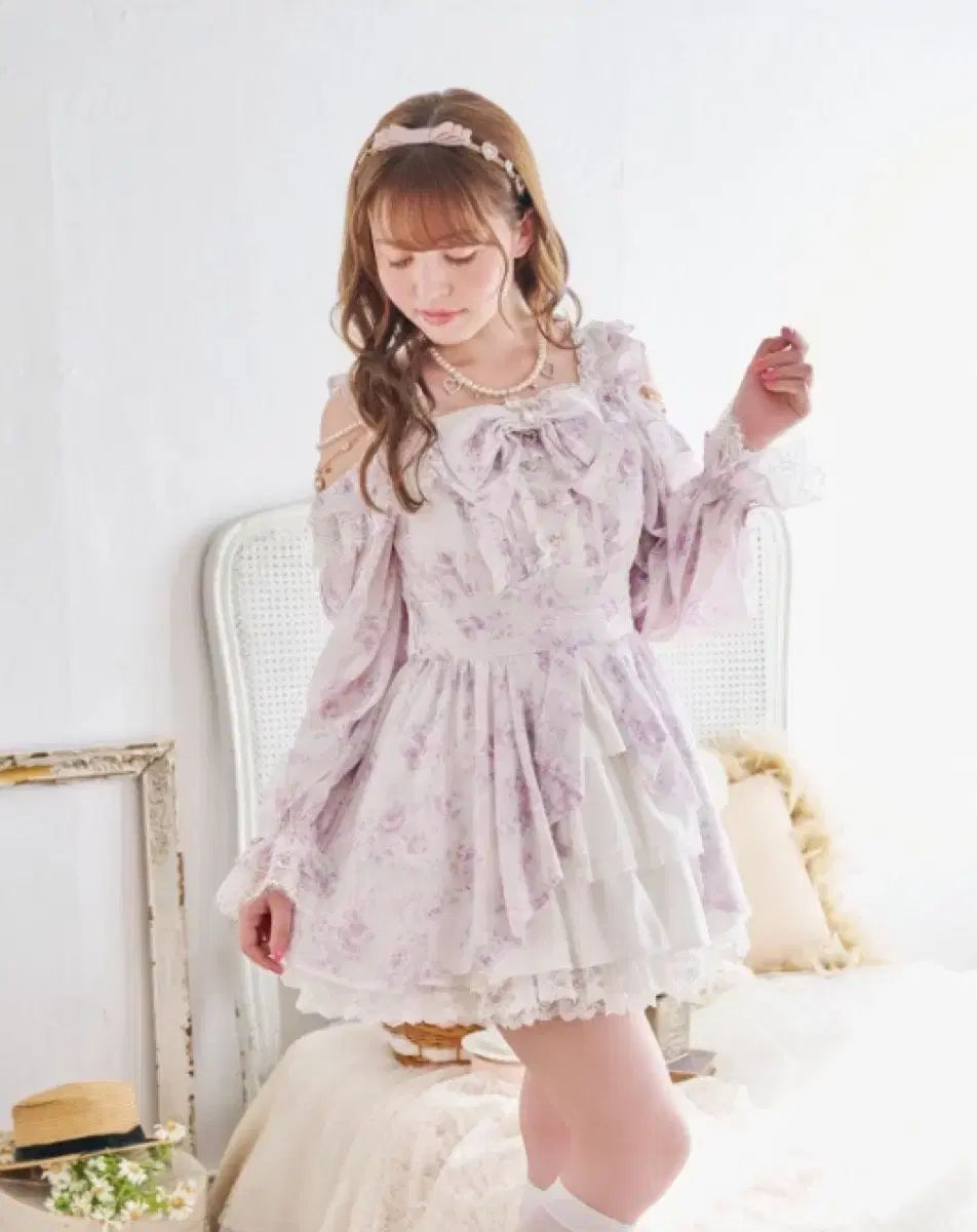 LIZ LISA LIZ LISA リズリサ シフォン 半袖 セットアップ ラベンダー