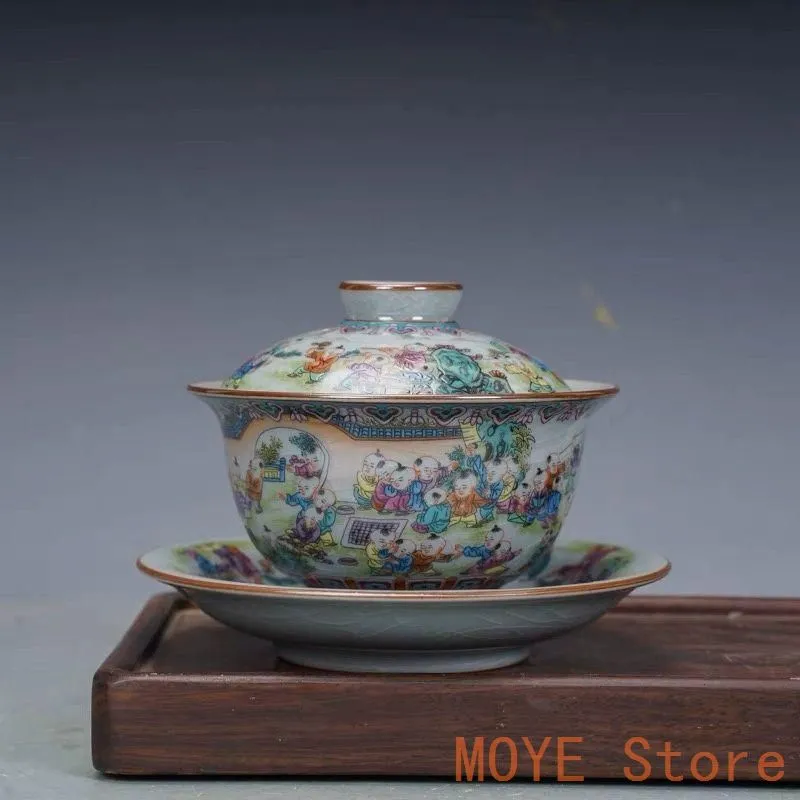 景徳鎮 陶磁器 百子図三才蓋碗 茶碗 茶道具 煎茶器 新品未使用 景徳鎮 陶磁器 百子図三才蓋碗 茶碗 茶道具 煎茶器 新品未使用zw0829