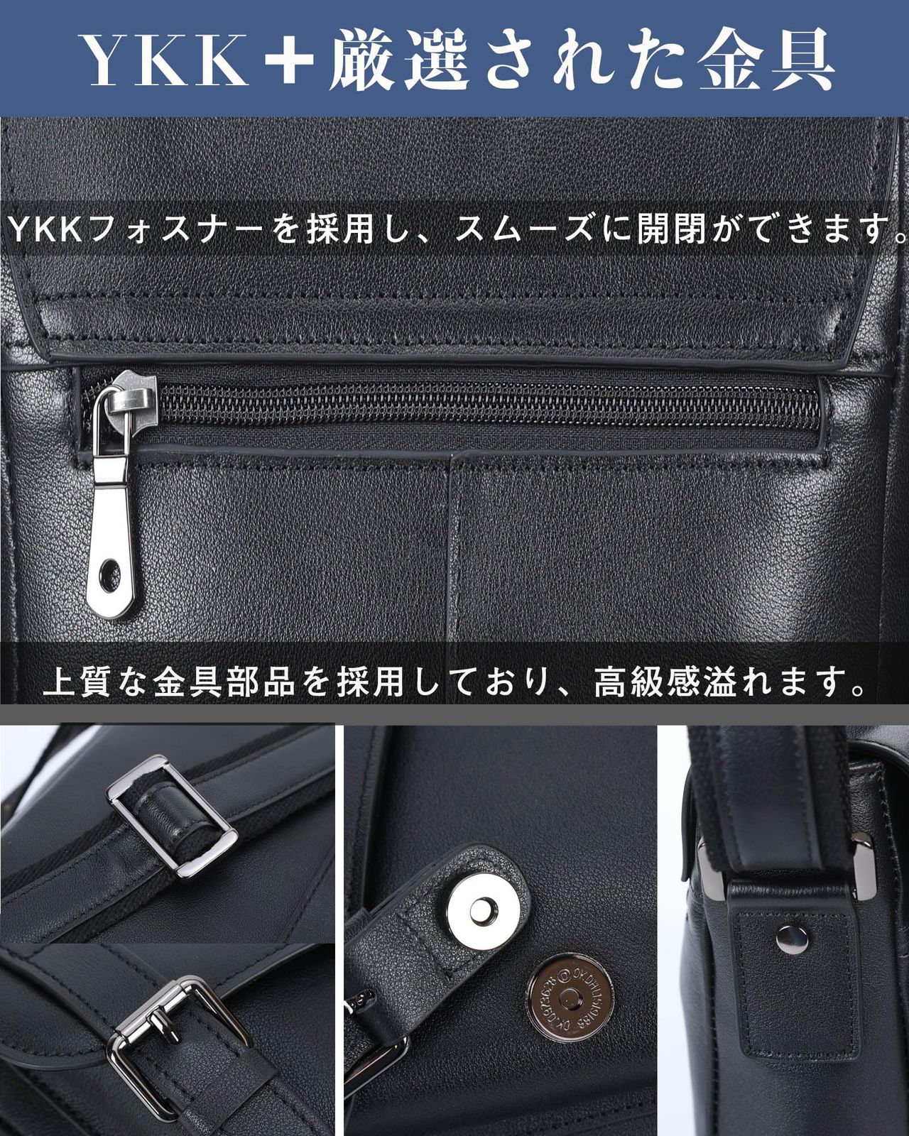 Masa Kawa 雅革 本革 ショルダーバッグ メンズ レザー 斜め掛けバッグ 