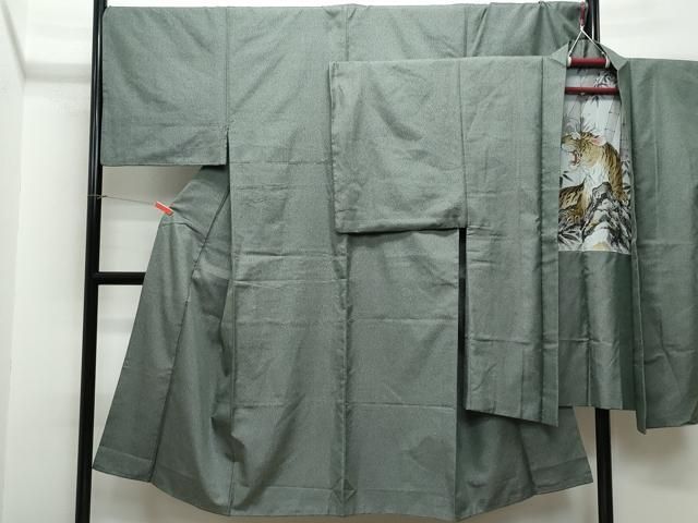 平和屋着物●男性　お召　アンサンブル　亀甲柄　正絹　逸品　CAAS8497vf 平和屋着物○男性 お召 アンサンブル 亀甲柄 正絹 逸品 CAAS8497vf