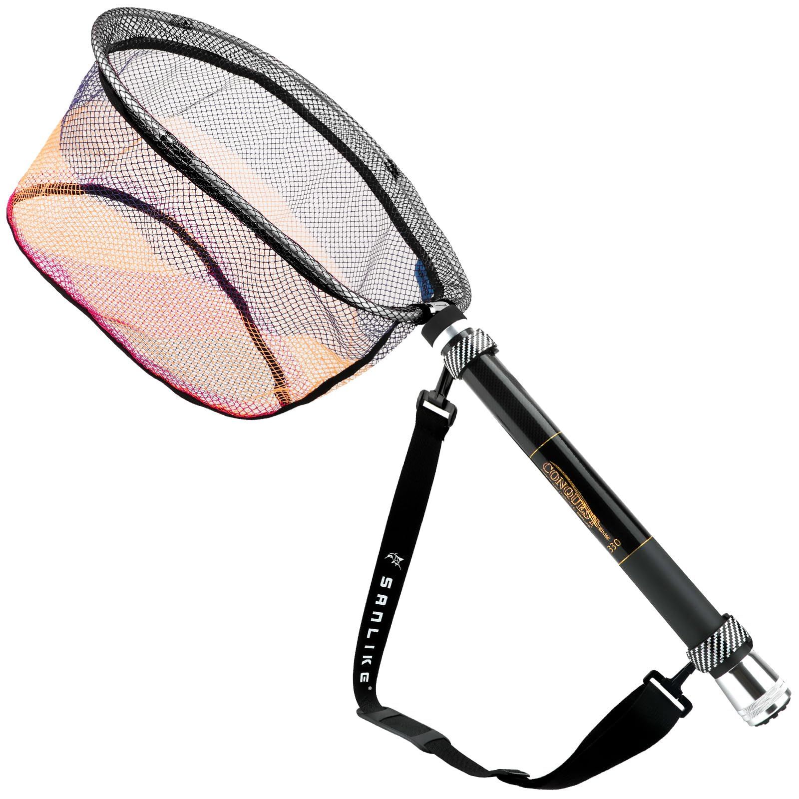 2点セット_3.3M SANLIKE ランディングネット伸縮 小継玉の柄 軽量 携帯便利 玉網 折り畳める タモ網 コンパクト淡水海水適用 3.3M