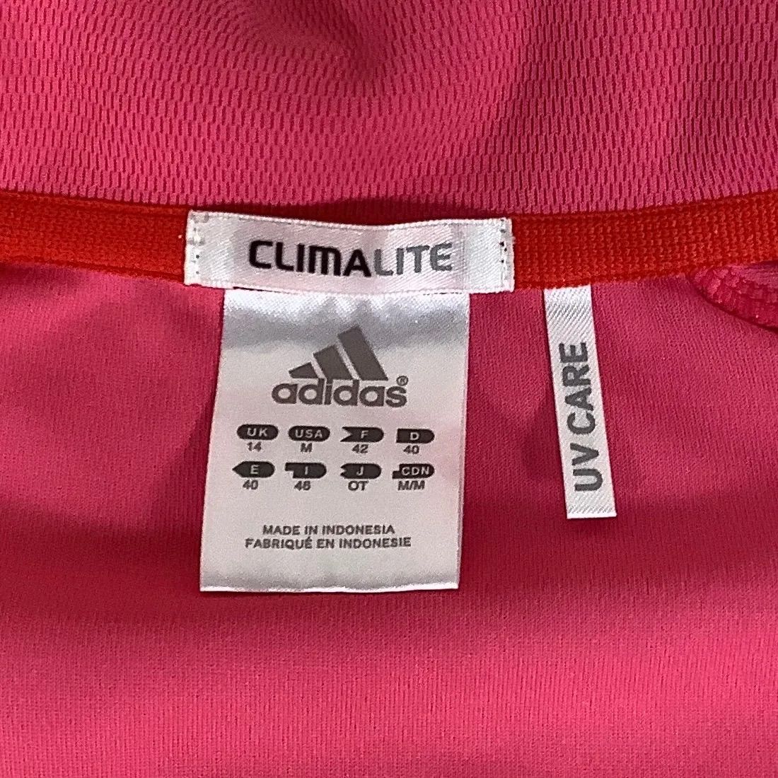 adidas CLIMLITE ピンク・ホワイト ジャケット　L adidas CLIMALITE アディダス クライマライト トラック