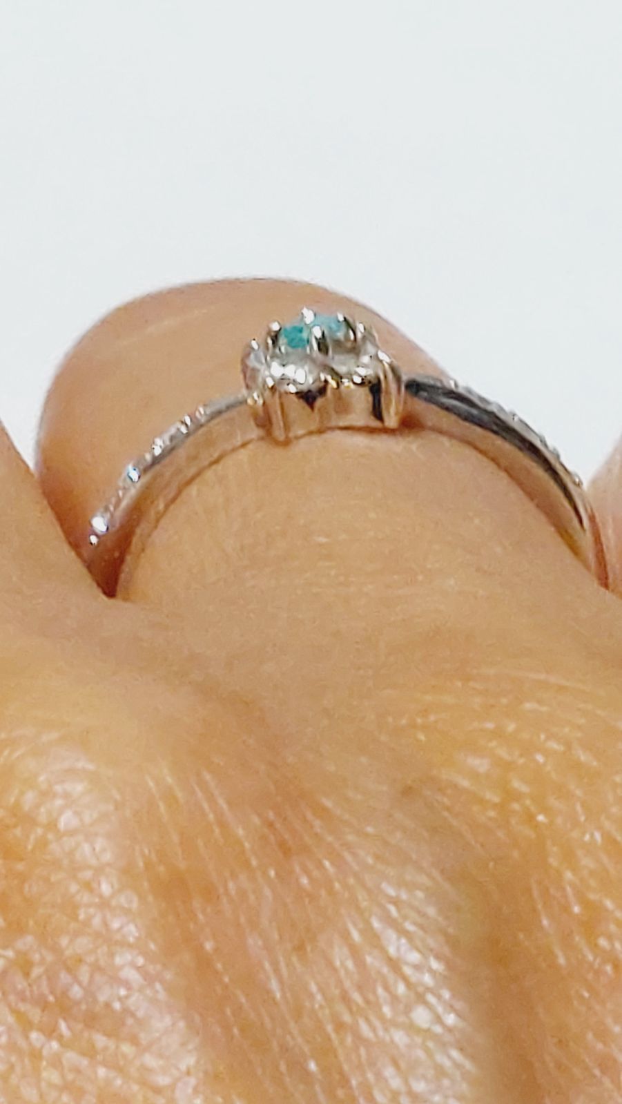 PT900パライバトルマリン0.04ダイヤ0.27きらりんリング