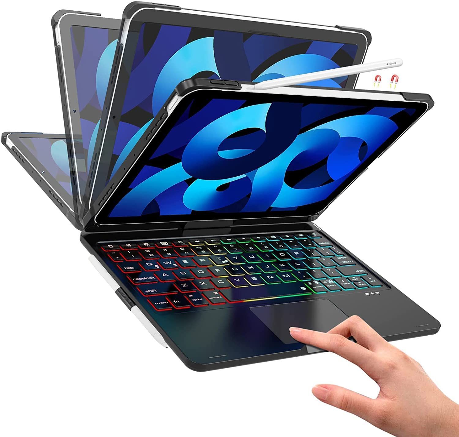 数量 2025 iPad Air 11 インチキーボード M3 2025 M2 2025 iPad Air6 Air5 Air4キーボー ド iPad Pro11 第4 3 2 1世代 キーボードケース 360°回転180°反転 タッチパッド付き