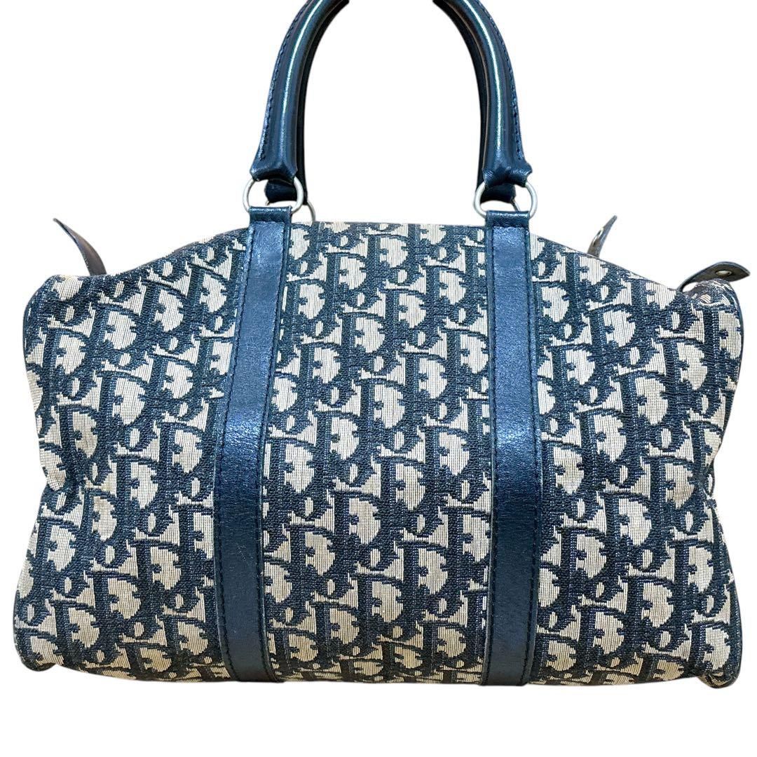 クリスチャン・ディオール ロゴ入り ボストンバッグ ネイビー