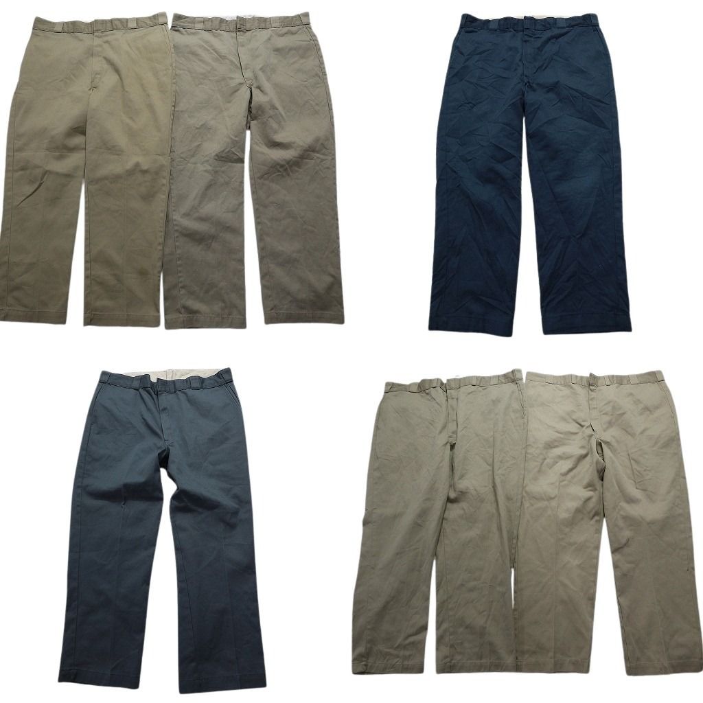 古着卸 ディッキーズ Dickies パンツ 6枚セット メンズ 42 |44 |48 ストレート ネイビー ベージュ 古着 NA2111