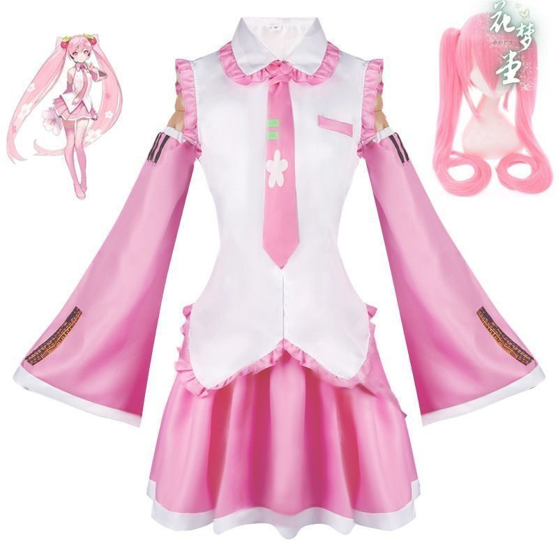 初音ミク 桜ミク コスプレ衣装 髪飾り·ウィッグ·靴追加可 桜ミク