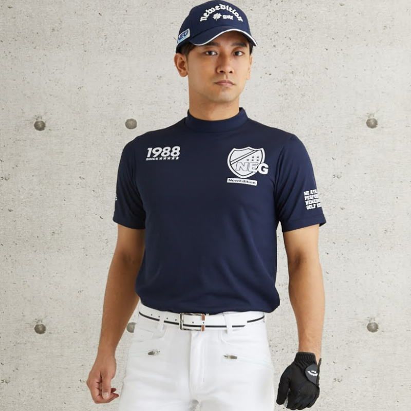 アパレル通販サイトランキング ゴルフウェア 春 半袖 襟付 モックネックシャツ ゴルフ メンズ メンズウェア