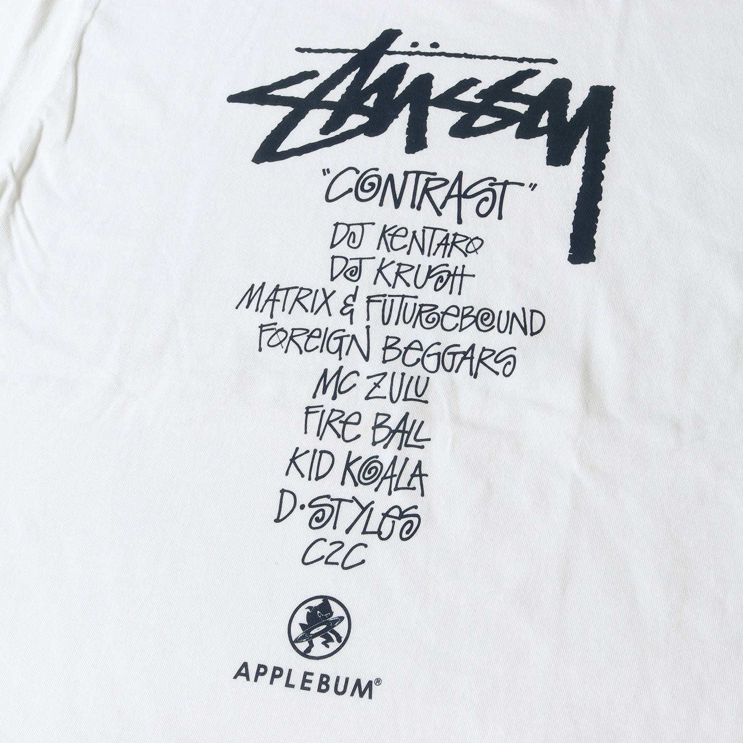美品 STUSSY ステューシー Tシャツ サイズ:XL APPLEBUM Ninja Tune ×DJ