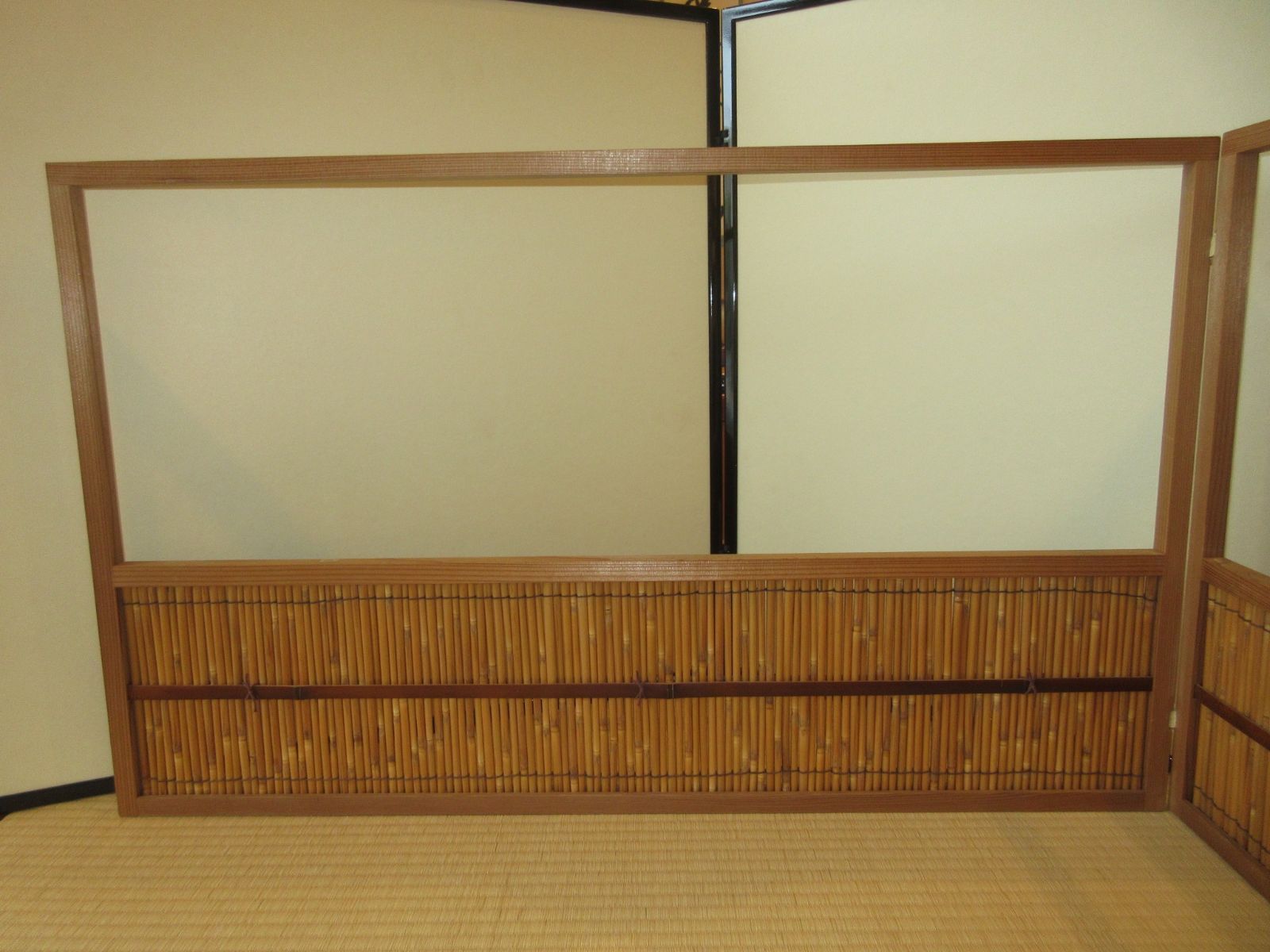 逢絢亭 茶道具 風炉先 すだれ風炉先 夏用 片面使い 木地 木製 紙箱