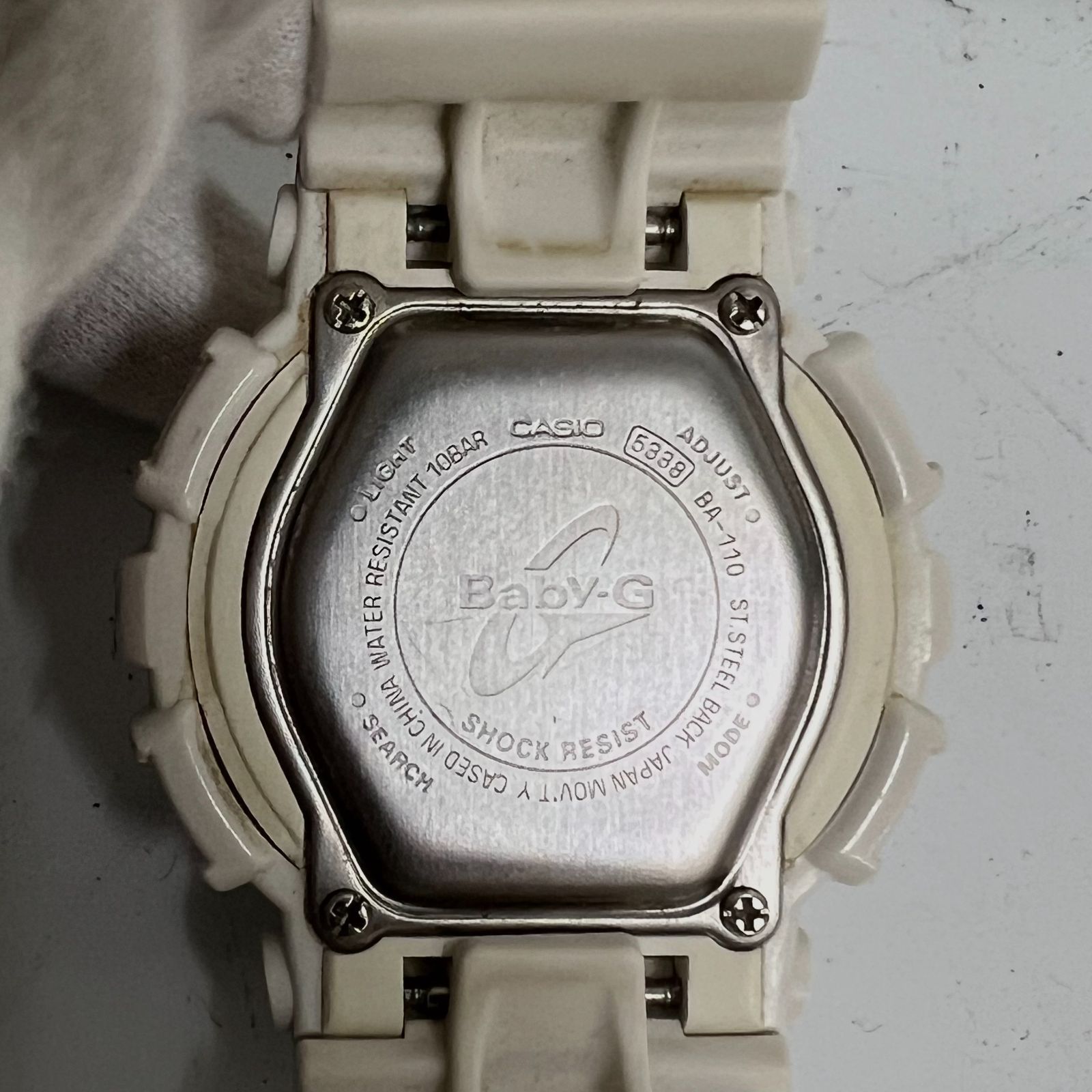 売約済み　BabyG ホワイトCASIO BA110 【5338】箱・取説付 時計◇CASIO カシオ ベビーG Baby-G 5338 BA-110 箱・説明書付き