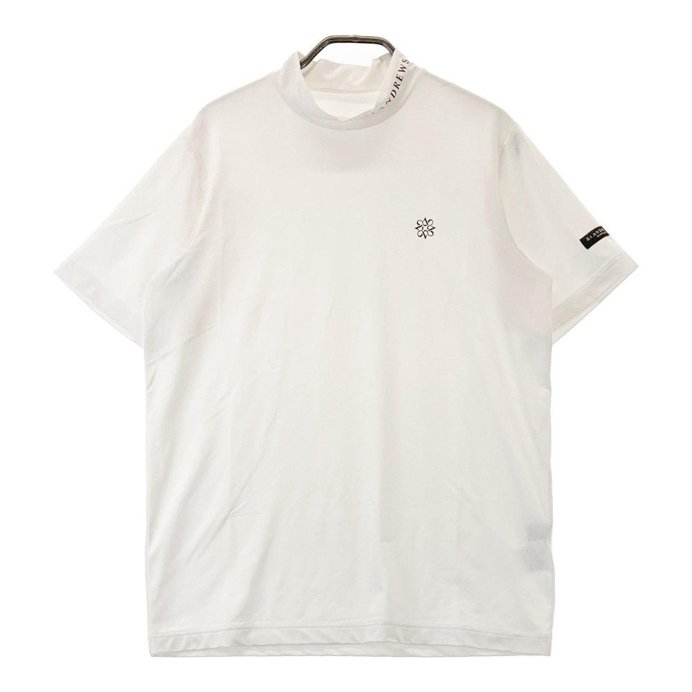サイズ：L ST ANDREWS セントアンドリュース  ハイネック 半袖Tシャツ  ホワイト系 [240101415826] ゴルフウェア メンズ ストスト サイズ：L ST ANDREWS セントアンドリュース ハイネック 半袖T