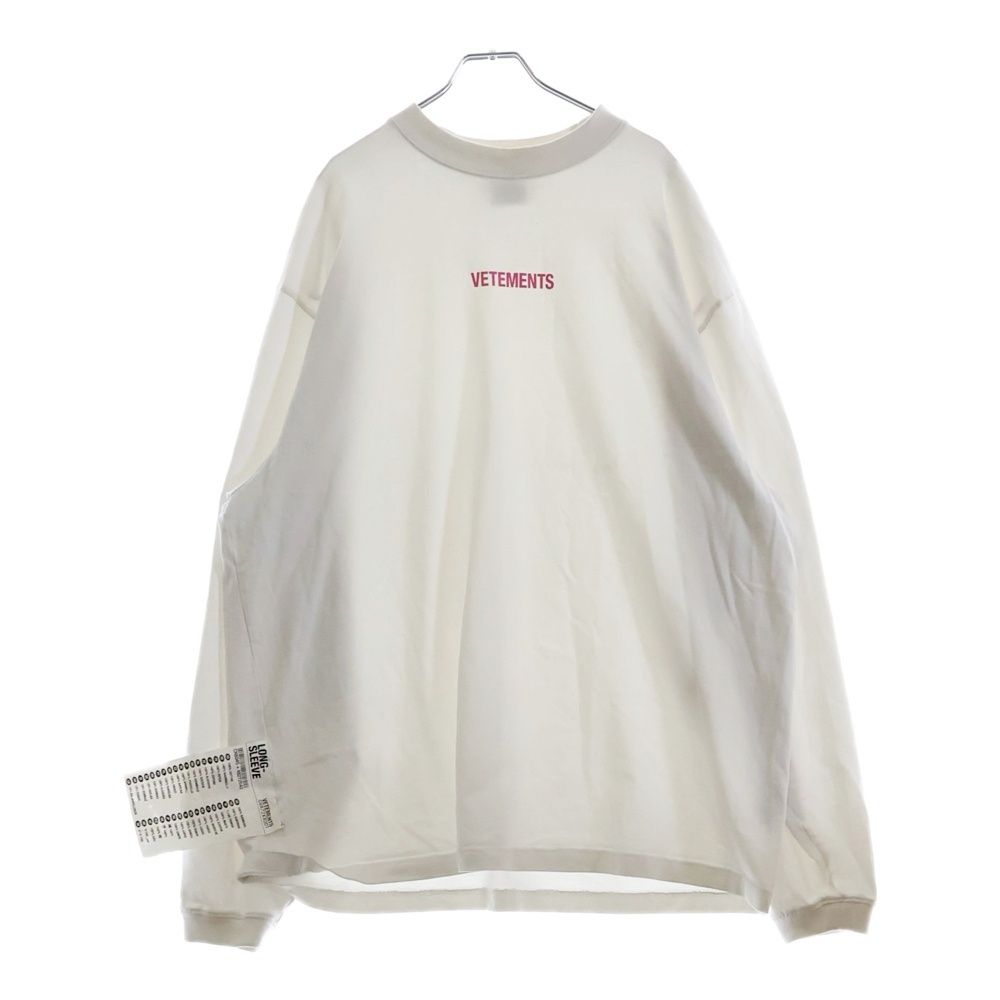 VETEMENTS ヴェトモン 22SS ロゴラベル 長袖Tシャツ ホワイト カットソー