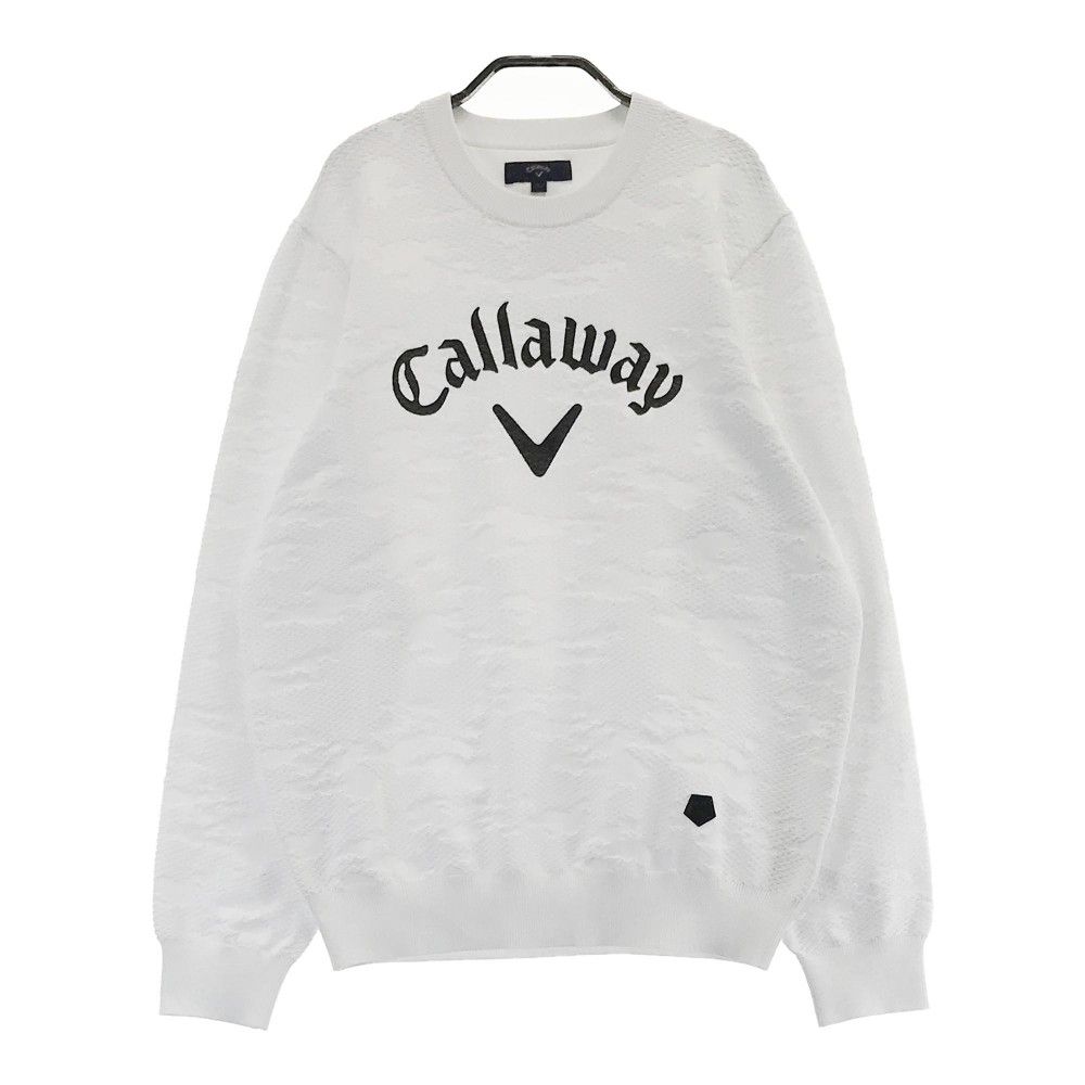 サイズ：L CALLAWAY キャロウェイ  長袖ニットセーター 総柄 ホワイト系 [240101446599] ゴルフウェア メンズ ストスト サイズ：L CALLAWAY キャロウェイ 長袖ニットセーター 総柄