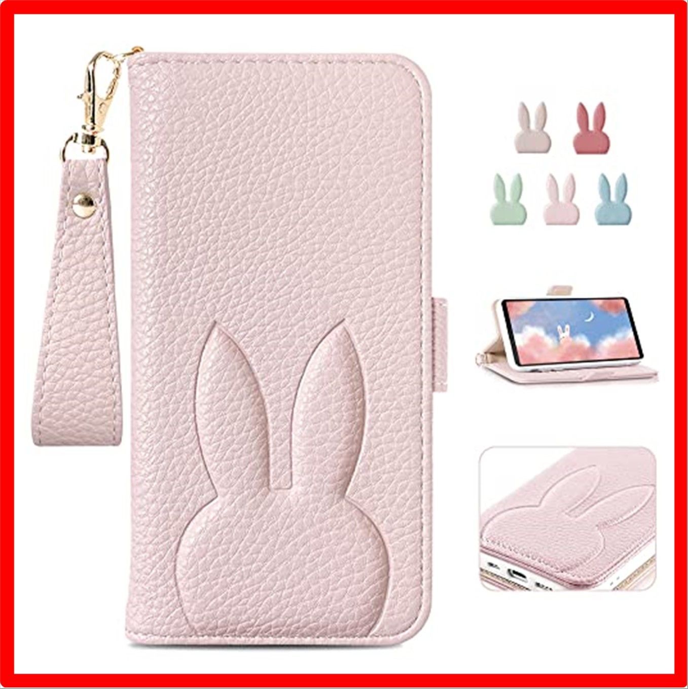 【匿名配送】 Xperia 10 V（SOG11/SO-52D)_ピンク MAGICASE For Xperia 10 V ケース 手帳型 かわいい兎 SO-5