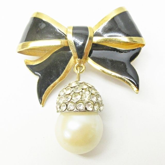 Bijoux Cascio ビジューカシオ ヴィンテージ リボンモチーフ ブローチ 