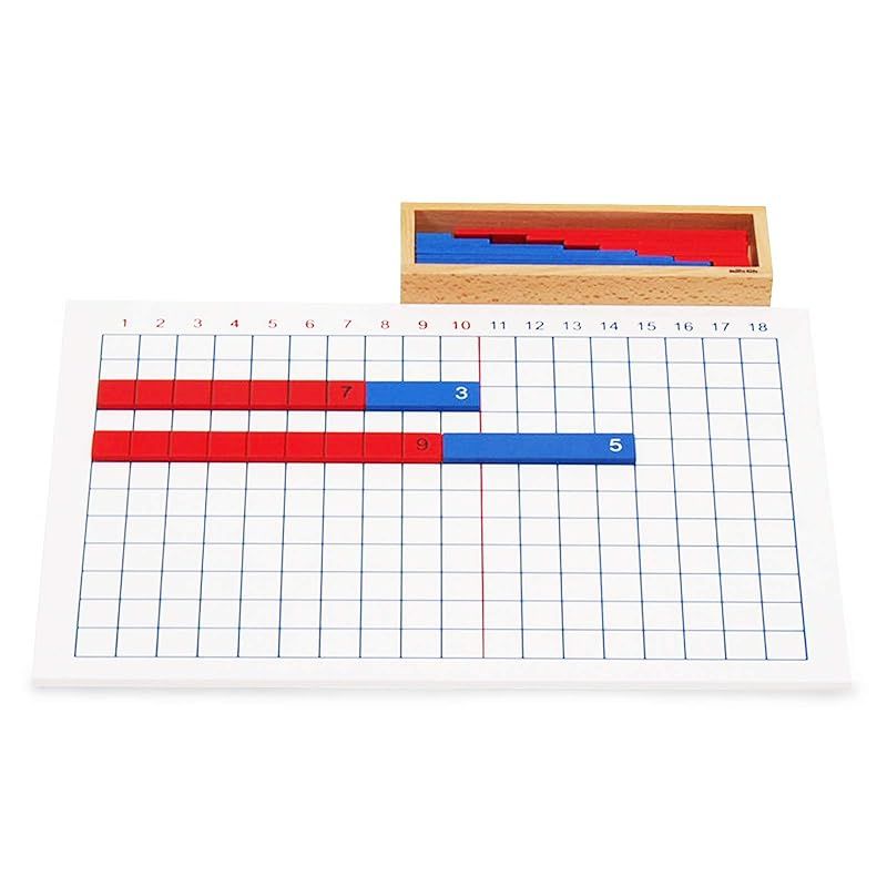 MONTE Kids モンテッソーリ教具 - 足し算 引き算板セット - Montessori モンテキッズ 算数 教育を目的とする教育用品 学習用品 本格教材 モンテッソーリ教具 - 足し算 引き算板セット -