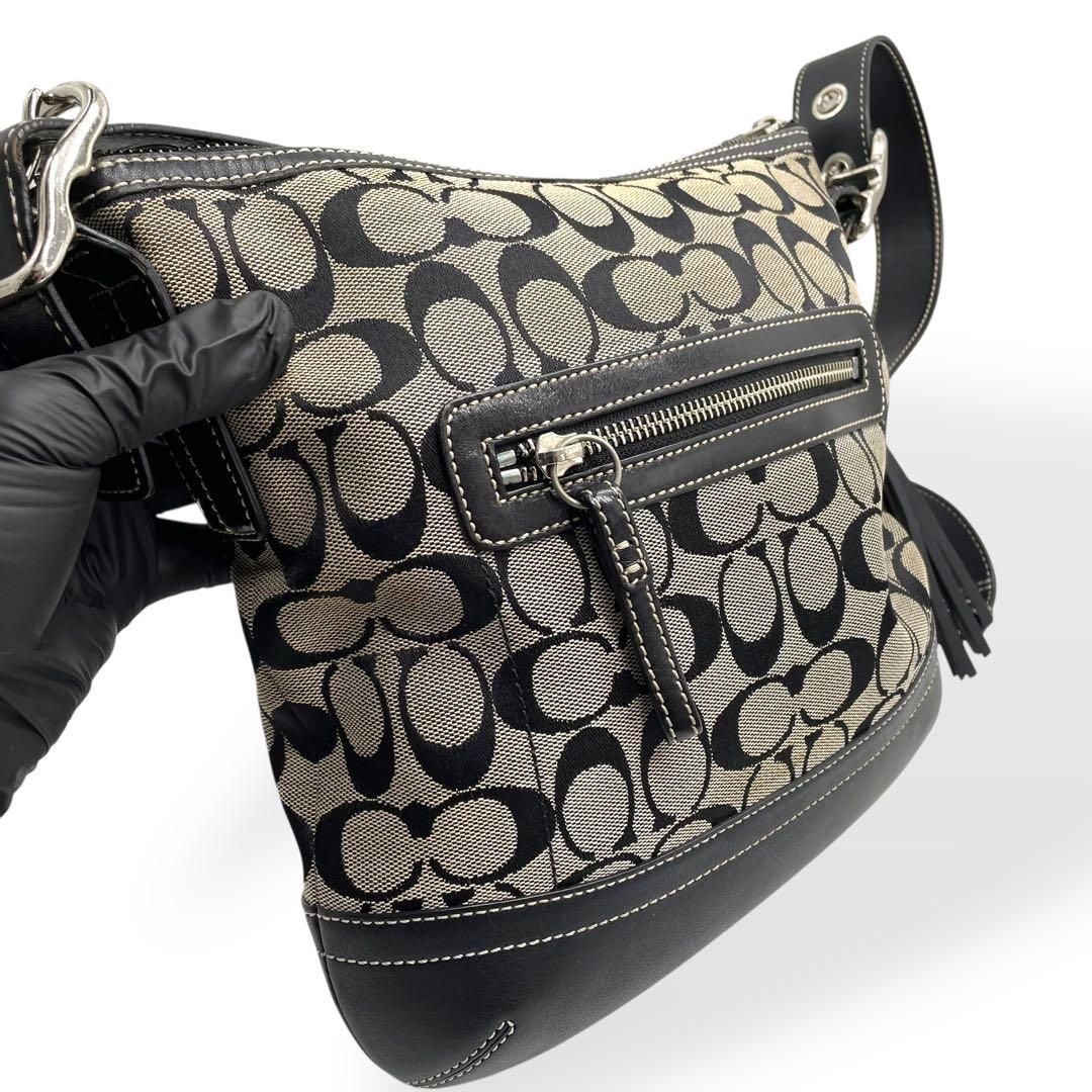 COACHシグネチャー ショルダーバッグ 黒×グレー 斜め掛け I600 楽天市場】【バッグ】COACH コーチ シグネチャー ショルダー