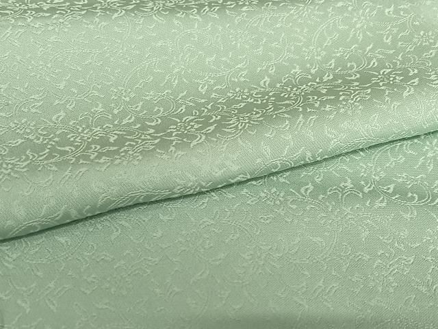 平和屋着物○上質な色無地 草木染 三眠蚕糸 絹の慶び 花唐草地紋