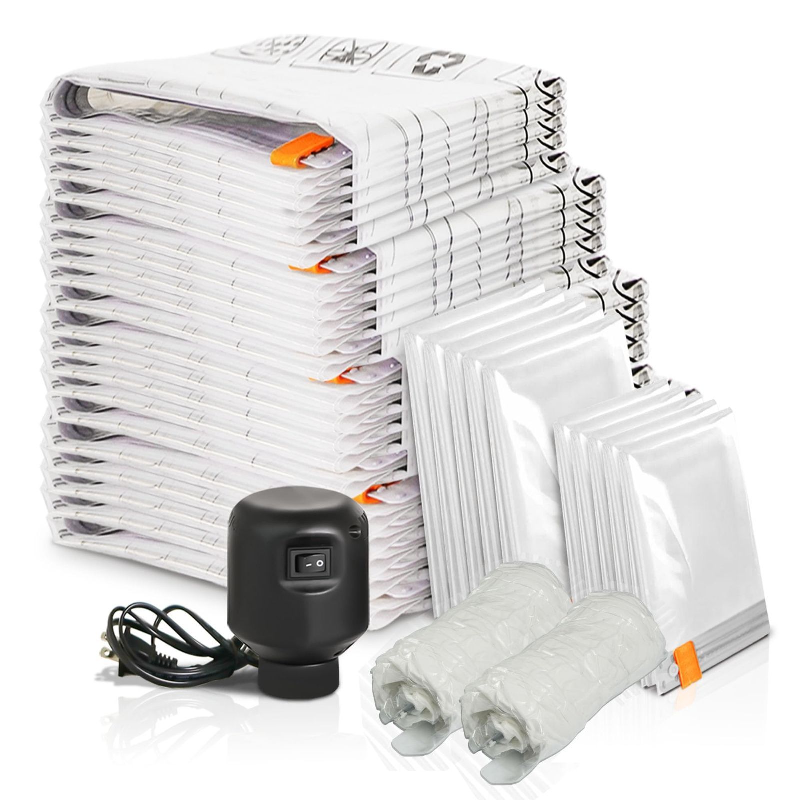 布団圧縮袋 電動ポンプ 圧縮袋 布団 衣類圧縮袋 Wevac 収納袋 あっしゅく袋 衣類 旅行 便利グッズ 掃除機不要 パック Mix× 入 手巻き