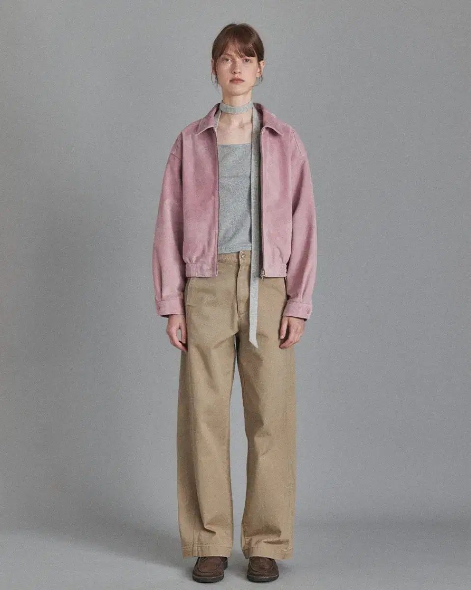 ニハウン ドンピ スウェード ブルゾン ピンク
