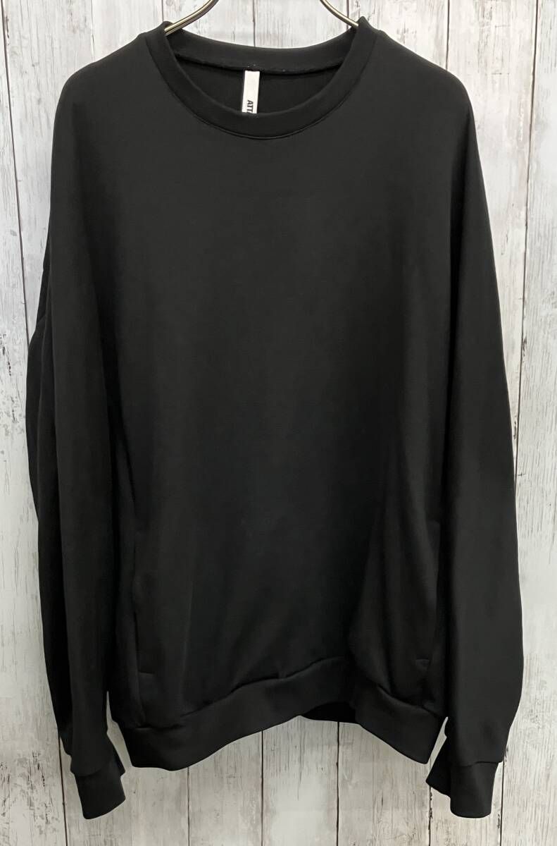 ATTACHMENT スウェット アタッチメント クルーネック ポケットあり トレーナー ブラック サイズ2