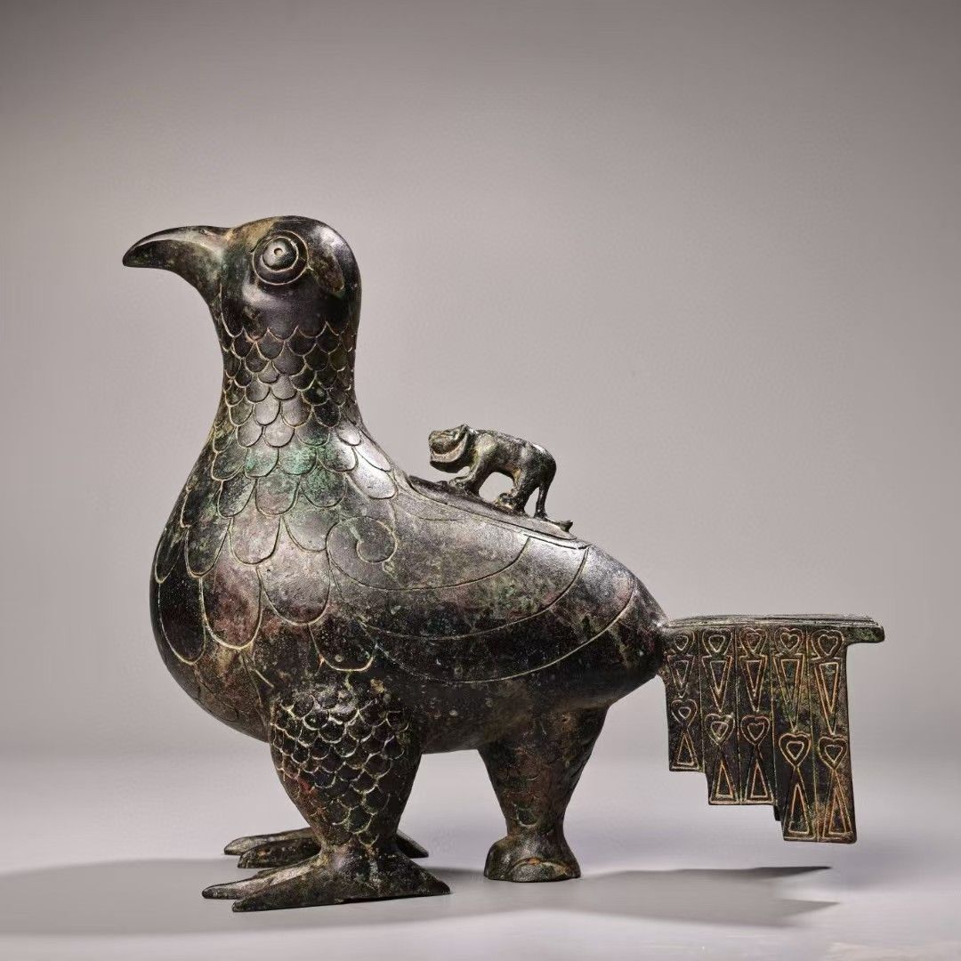 中国古美術 古青銅製.鳥樽.酒器.古酒器.祭祀品.副葬品.中国骨董 