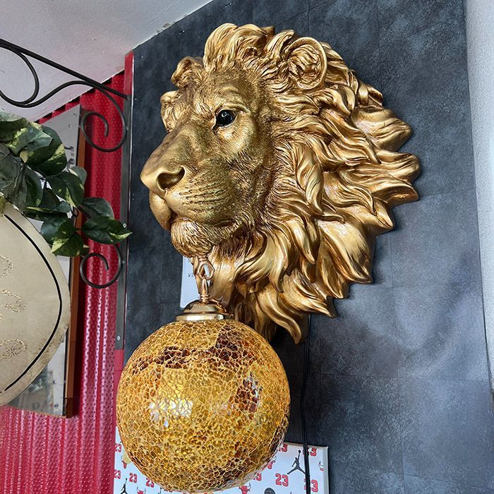 ★ラスト1点★ ライオン ゴールド 壁掛け オブジェ ★ 豪華 インテリア 送料無料 ライオン 百獣の王 ウォールライト ゴールド 金 壁掛け
