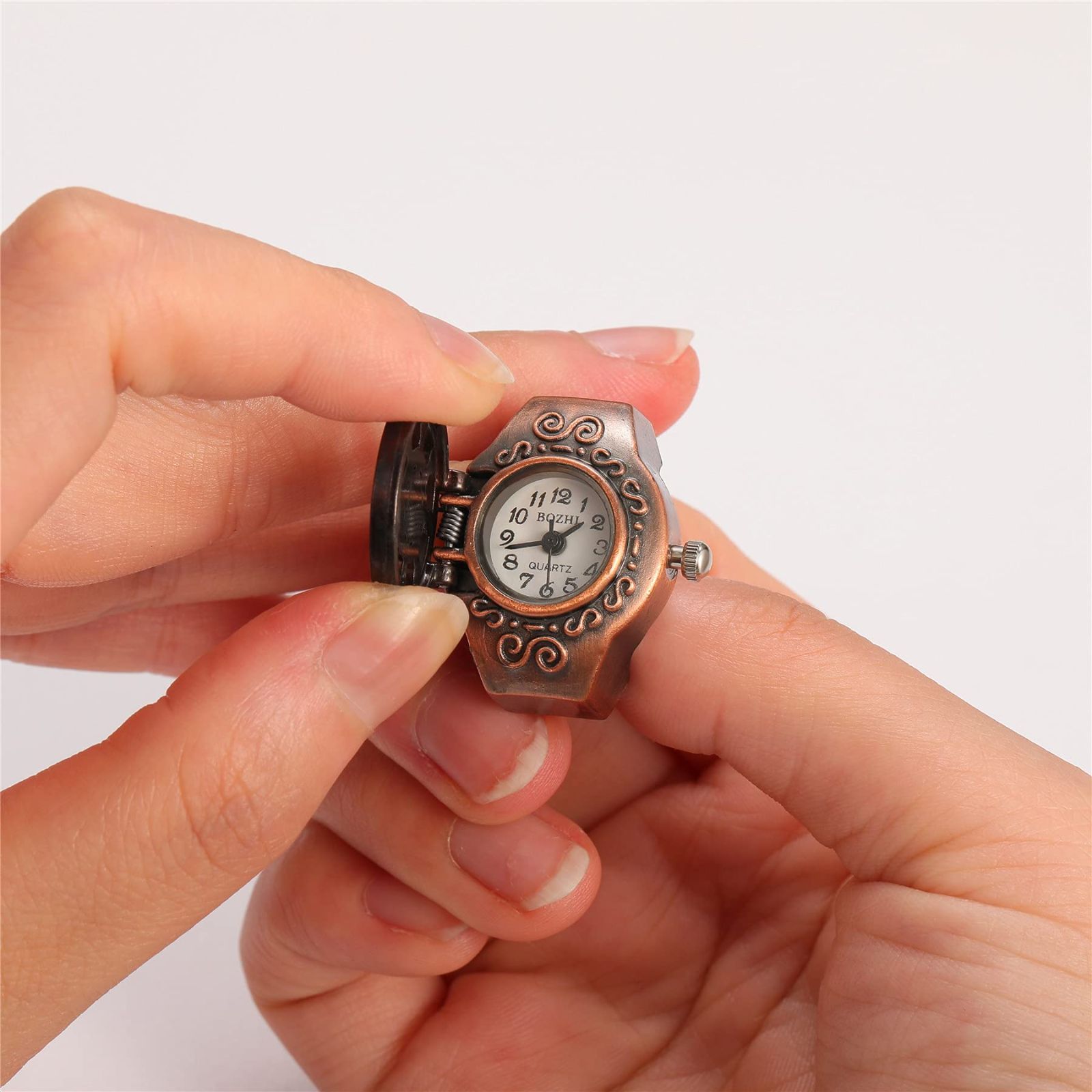 数字文字盤 カバー スポーツ フリップアップ 防水 クォーツ ファッション ビジネス リングウォッチ リング ステンレス 時計 ＪＥＷＥＬＲＹＷＥ