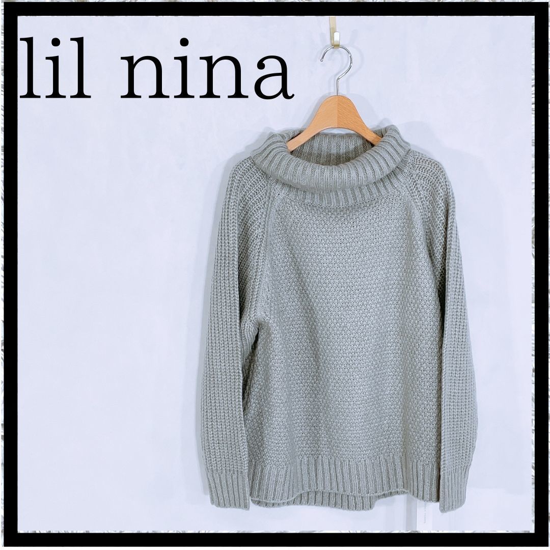 12862】 lil nina リルニーナ ニット セーター グレー 灰色 M シンプル