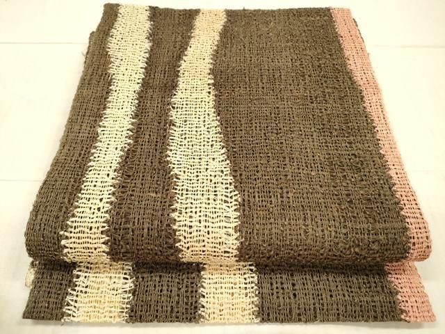 平和屋着物＊夏物 八寸名古屋帯 間道 正絹 DAAX8663cm