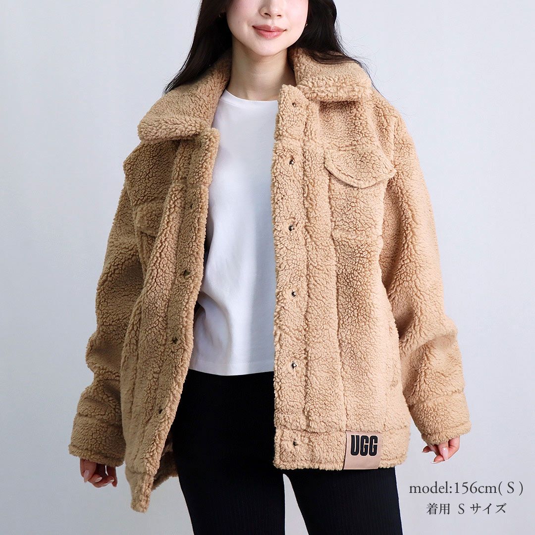 UGG ボアジャケット XS UGG (アグ) 切り替え フルジップ ボアジャケット Keane Full Zip