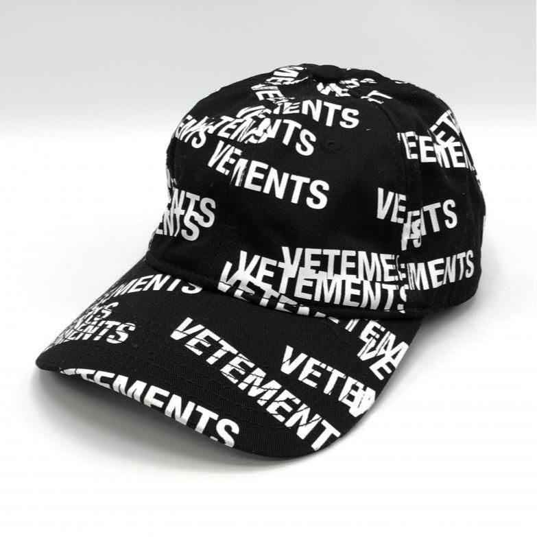 【中古】VETEMENTS ヴェトモン 22AW スタンプドロゴキャップ ブラック ホワイト UA53CA250B[10]