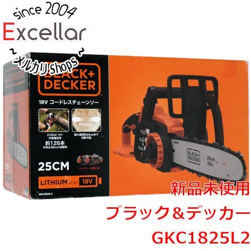 bn 10 開封のみ 箱きず やぶれ BLACK＆DECKER コードレスチェーンソー 18V 2.0Ah 250mm GKC1825L2