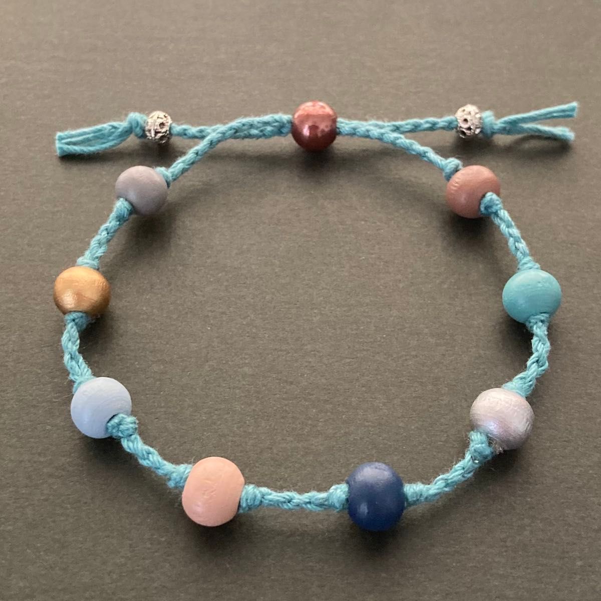 厚重 ブレスレット　ハンドメイド 光のブレスレット （ハンドメイド チェーン ガラスチャーム 菱形