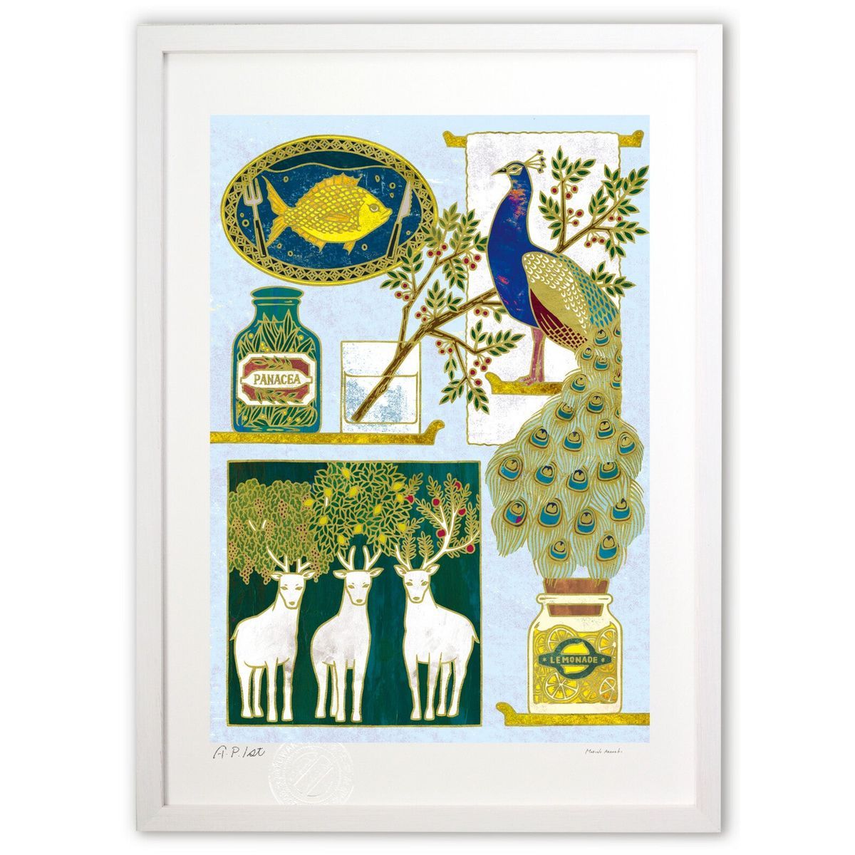 □ 油彩画「華」金愛子 金色フレーム F6 額縁 額 絵画 油絵 絵 F6